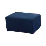 Maxbell Jacquard Storage Ottoman Cover Footstool Slipcover Protector Dark Blue