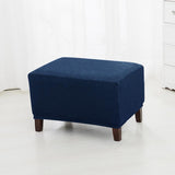 Maxbell Jacquard Storage Ottoman Cover Footstool Slipcover Protector Dark Blue