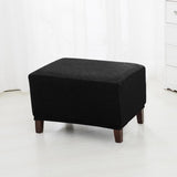 Maxbell Jacquard Storage Ottoman Cover Footstool Slipcover Protector Black