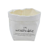 Maxbell 2pcs Washable Kraft Paper Storage Bag for Food, Toys, Flowers White /Brown