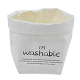 Maxbell 2pcs Washable Kraft Paper Storage Bag for Food, Toys, Flowers White /Brown