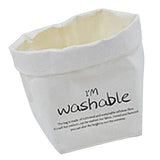 Maxbell 2pcs Washable Kraft Paper Storage Bag for Food, Toys, Flowers White /Brown