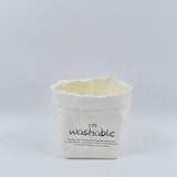 Maxbell 2pcs Washable Kraft Paper Storage Bag for Food, Toys, Flowers White /Brown