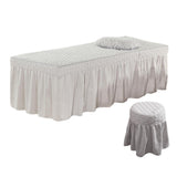 Maxbell Beauty Massage Bedding Kit Table Skirt Pillow Case Stool Cover Light Grey