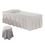 Maxbell Beauty Massage Bedding Kit Table Skirt Pillow Case Stool Cover Light Grey