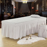 Maxbell Beauty Massage Bedding Kit Table Skirt Pillow Case Stool Cover Light Grey