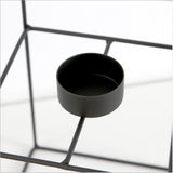 Maxbell Nordic 3D Geometric Iron Candlestick Table Patio Decor Size 4_9.5x9.5x20.5cm