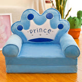 Maxbell Cartoon Children Fold Sofa Chairs Seat Cover Kids Armchair Cover Crown 2PCS
