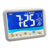 Maxbell LCD Color Screen Alarm Clock Digital Beside Clock for Students Seaside