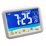 Maxbell LCD Color Screen Alarm Clock Digital Beside Clock for Students Seaside