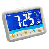 Maxbell LCD Color Screen Alarm Clock Digital Beside Clock for Students Seaside