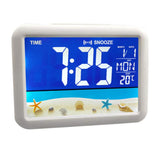 Maxbell LCD Color Screen Alarm Clock Digital Beside Clock for Students Seaside