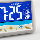 Maxbell LCD Color Screen Alarm Clock Digital Beside Clock for Students Seaside