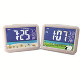 Maxbell LCD Color Screen Alarm Clock Digital Beside Clock for Students Seaside