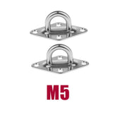 Maxbell 4Pcs 304 Stainless Steel Diamond Pad Eye Plate Durable for Wall Mount Hook