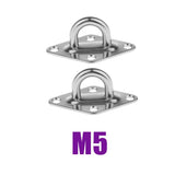 Maxbell 4Pcs 304 Stainless Steel Diamond Pad Eye Plate Durable for Wall Mount Hook