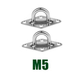 Maxbell 4Pcs 304 Stainless Steel Diamond Pad Eye Plate Durable for Wall Mount Hook