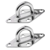 Maxbell 4Pcs 304 Stainless Steel Diamond Pad Eye Plate Durable for Wall Mount Hook