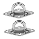 Maxbell 4Pcs 304 Stainless Steel Diamond Pad Eye Plate Durable for Wall Mount Hook