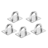 5pcs M5 Wall /Ceiling Hook Stainless Steel Pad Eye Plate Marine Boat Rigging