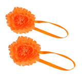 Maxbell 2xPlastic Flower Curtain Tiebacks Holdback Magnetic Buckle Hook Orange