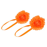 Maxbell 2xPlastic Flower Curtain Tiebacks Holdback Magnetic Buckle Hook Orange