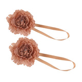 Maxbell 2xPlastic Flower Curtain Tiebacks Holdback Magnetic Buckle Hook Coffee