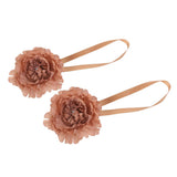 Maxbell 2xPlastic Flower Curtain Tiebacks Holdback Magnetic Buckle Hook Coffee