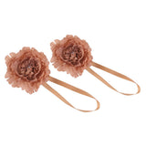 Maxbell 2xPlastic Flower Curtain Tiebacks Holdback Magnetic Buckle Hook Coffee