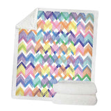 Maxbell Pineapple print Sherpa Blanket  Plush Soft Comfortable Throw size Colorful Wavy Strips