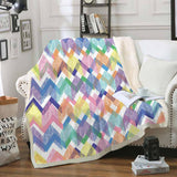 Maxbell Pineapple print Sherpa Blanket  Plush Soft Comfortable Throw size Colorful Wavy Strips