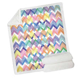 Maxbell Pineapple print Sherpa Blanket  Plush Soft Comfortable Throw size Colorful Wavy Strips