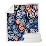 Maxbell Pineapple print Sherpa Blanket  Plush Soft Comfortable Throw size Colorful Circles