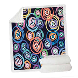 Maxbell Pineapple print Sherpa Blanket  Plush Soft Comfortable Throw size Colorful Circles