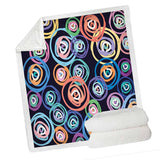 Maxbell Pineapple print Sherpa Blanket  Plush Soft Comfortable Throw size Colorful Circles