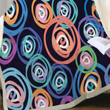 Maxbell Pineapple print Sherpa Blanket  Plush Soft Comfortable Throw size Colorful Circles