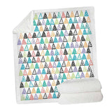 Maxbell Pineapple print Sherpa Blanket  Plush Soft Comfortable Throw size Colorful Triangle