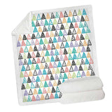 Maxbell Pineapple print Sherpa Blanket  Plush Soft Comfortable Throw size Colorful Triangle