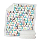Maxbell Pineapple print Sherpa Blanket  Plush Soft Comfortable Throw size Colorful Triangle
