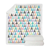 Maxbell Pineapple print Sherpa Blanket  Plush Soft Comfortable Throw size Colorful Triangle