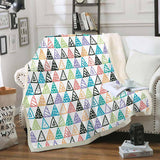 Maxbell Pineapple print Sherpa Blanket  Plush Soft Comfortable Throw size Colorful Triangle