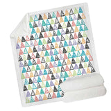Maxbell Pineapple print Sherpa Blanket  Plush Soft Comfortable Throw size Colorful Triangle