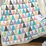 Maxbell Pineapple print Sherpa Blanket  Plush Soft Comfortable Throw size Colorful Triangle