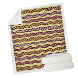 Maxbell Pineapple print Sherpa Blanket  Plush Soft Comfortable Throw size Wavy Band