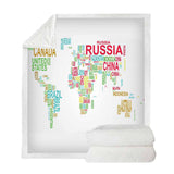 Maxbell Sherpa Fleece Throw Blanket Plush Sofa Blanket for Kids Adults Letter