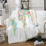 Maxbell Sherpa Fleece Throw Blanket Plush Sofa Blanket for Kids Adults Letter