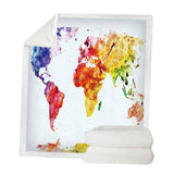 Maxbell Sherpa Fleece Throw Blanket Plush Sofa Blanket for Kids Adults Painting_A