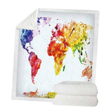 Maxbell Sherpa Fleece Throw Blanket Plush Sofa Blanket for Kids Adults Painting_A