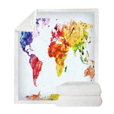 Maxbell Sherpa Fleece Throw Blanket Plush Sofa Blanket for Kids Adults Painting_A