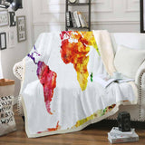 Maxbell Sherpa Fleece Throw Blanket Plush Sofa Blanket for Kids Adults Painting_A
